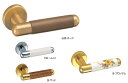 ドアのノブをレバーハンドルへ交換セット：真鍮＋硬木・積層・アクリル・セラミック ドアレバー（ウッディー）　チューブラ空錠付