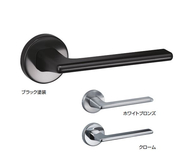 ドアのノブをレバーハンドルへ交換セット：亜鉛合金 ドアレバー（エブリー） チューブラ空錠付[BS50]