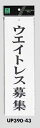 メール便可 アクリル製サインプレート 「ウエイトレス募集」 300×90