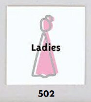 メール便可 サインプレート「Ladies」 160×160