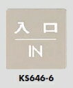 メール便可 ステンレス製サインプレート「入口/IN」 60×60