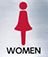 メール便可 ステンレス製サインプレート 女性「WOMEN」 200×200