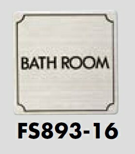 メール便可　ステンレス製サインプレート　「BATH ROOM」　80×80
