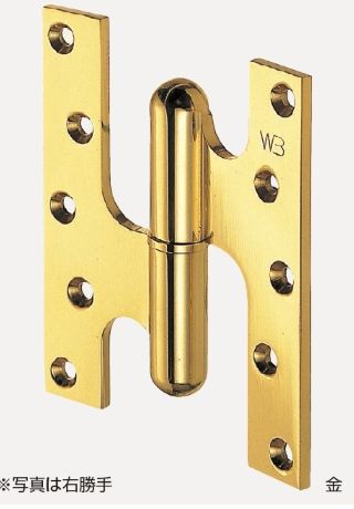 メール便/定形外便可　真鍮製 フランス丁番　102ミリ×76ミリ　右勝手