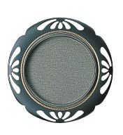 襖、ふすま用引手　鉄製　黒花菊透グレバー引き手（黒色）　　メール便可