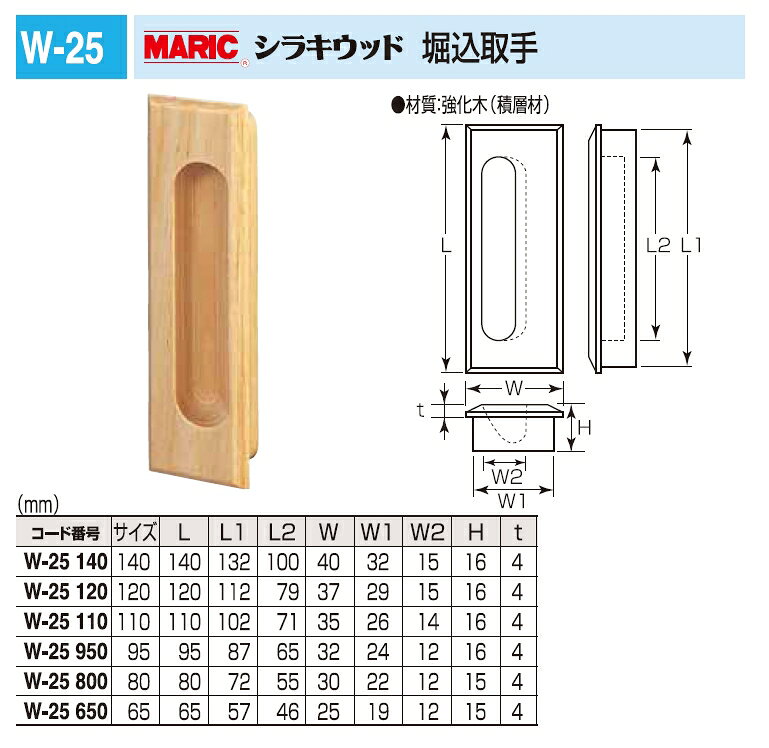 引き戸、引戸用引手 シラキウッド 堀込取手 120サイズ メール便可 [2]