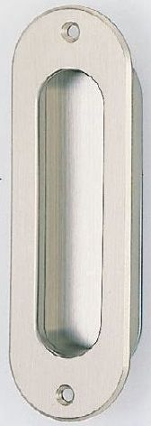 引き戸、引戸用引手　真チュウ製　ソリッド小判長両手掛面付125サイズ　メール便可