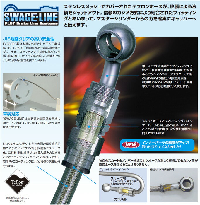 89年式　FZR250R スウェッジライン/SWAGE LINE フロント ブレーキホースキット　ステンレス