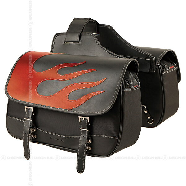 DEGNER/デグナー ナイロンサドルバッグ/NYLON SADDLEBAG（レッド）　／　ナイロンサドルバッグ/NYLON SADDLEBAG（レッド） [NB-4FB-RD]（　製品仕様　）品　番：　NB-4FBカラー：　 レッド 素　材：　PVC(合成皮革)/ナイロンサイズ：　H27cm×W43cm×D16cm(片側)容　量：　14L（片側）付　属：　ワタリベルト（長・短）各×1,リアサポートベルト×1,レインカバー×2▼経年変化やご使用による製品の劣化・損耗は避けられません。▼耐久性には十分考慮しておりますが、過度な負担をかけたり使用方法が適切でない場合破損する恐れがございます。▼同じ製品であってもそのシワやヒビの入り方にはそれぞれ個体差があり、またその革固有のキズ・色合いの濃淡など一着一着に個性がございます。▼製作時期によっても革の風合いに若干の差異が生じることが御座いますので予めご了承くださいませ。▼製品本体及びその付属物が車体と干渉することにより、車体に傷がつく恐れがあります。容量別ナイロンバッグ特集商品コード : NB-4FB-RDその他のタイプも多数取り扱っております　↓↓　【　DEGNER一覧　】　↓↓