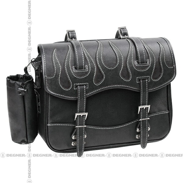 【デグナーWEB正規代理店】 DEGNER/デグナー サドルバッグ ファイア ボトルホルダー付 ブラック ( NB-1F-BK )
