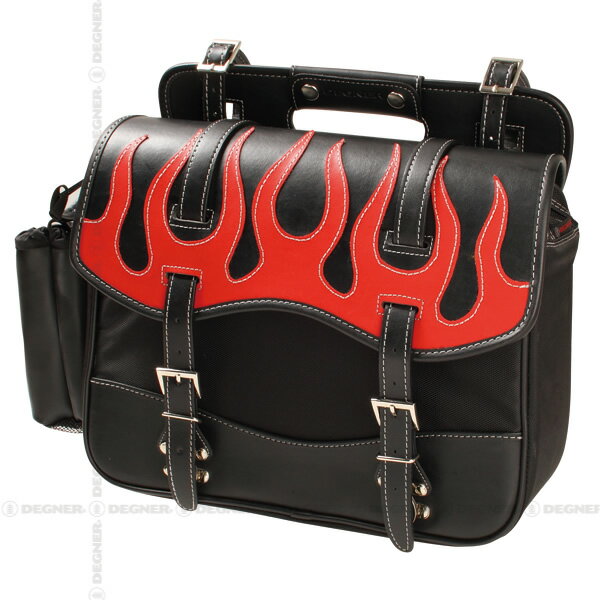 【デグナーWEB正規代理店】 DEGNER/デグナー サドルバッグ ファイア ボトルホルダー付 レッド ( NB-1F-..