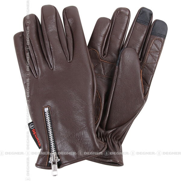 Rakuten - 【デグナーWEB正規代理店】 スマホ対応 山羊革ツーリンググローブ/GOAT LEATHER TOURING GLOVE(ブラウン) (TG-47i-BR)