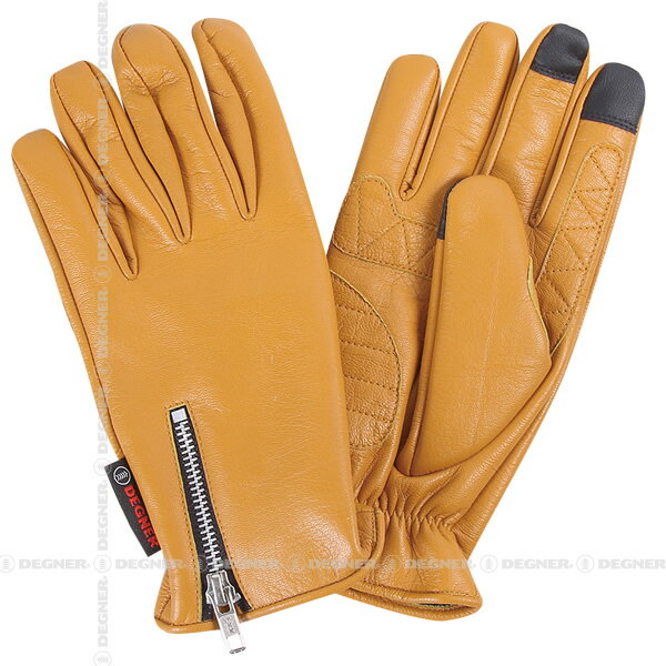 Rakuten - 【デグナーWEB正規代理店】 スマホ対応 山羊革ツーリンググローブ/GOAT LEATHER TOURING GLOVE(キャメル) (TG-47i-CA)