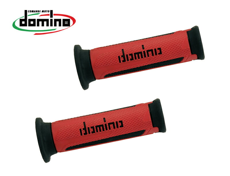 （商品詳細）domino/ドミノ 　グリップ ツーリスモタイプ レッド×ブラック●適用車種 ユニバーサル[汎用]メーカー品番[カタログ品番] A35041C4042色[カラー] レッド×ブラック材質[素材] サーモプラスチックゴムサイズ 121mmタイプ ツーリスモタイプ内径 ［右／左］ 24／22(mm)形状 エンドオープン