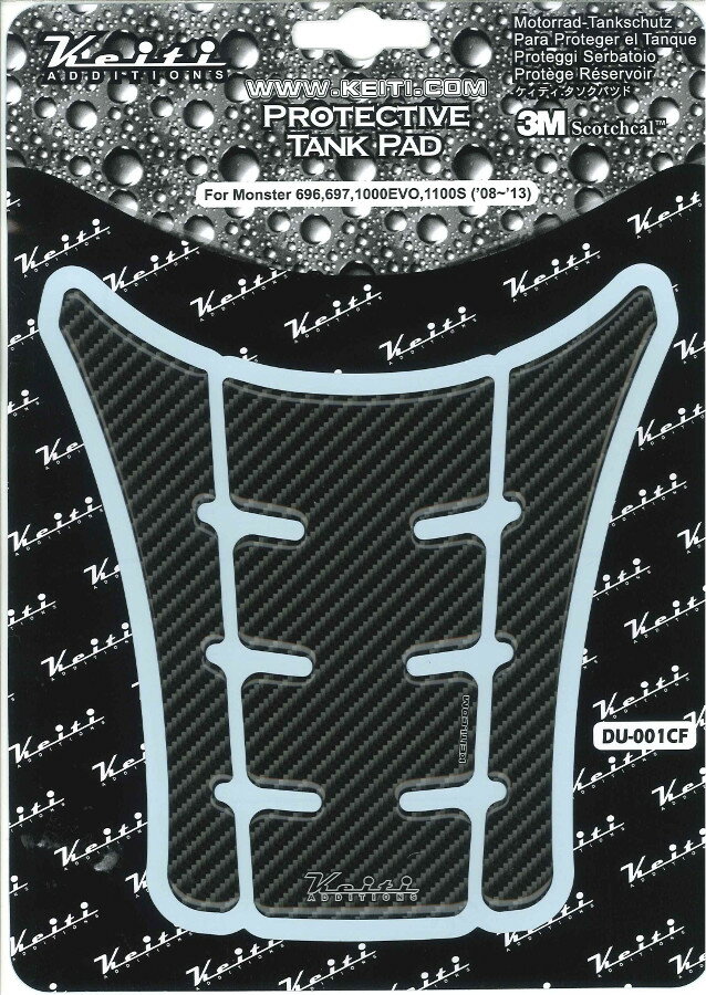 Keiti/ケイティ タンクパッド ハンヨウ カーボン DUCATI type カーボン (品番 DU001CF)
