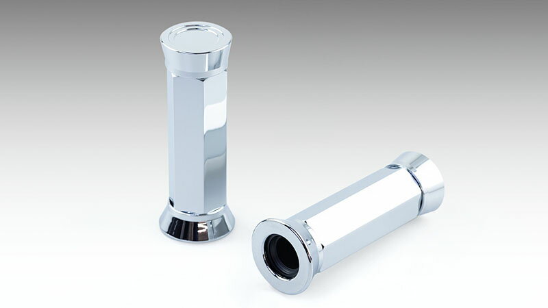 kijima/キジマ グリップ アルミヘキサゴン2 メッキ 136 22.2クローズ 201-6814