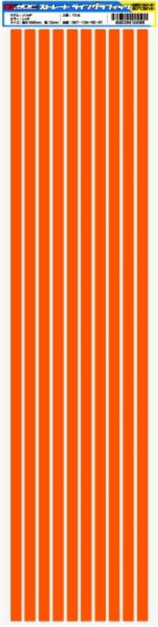 MDF/エムディーエフ ストレートライングラフィック 10M オレンジ (品番 GKT-10M-OG-ST)