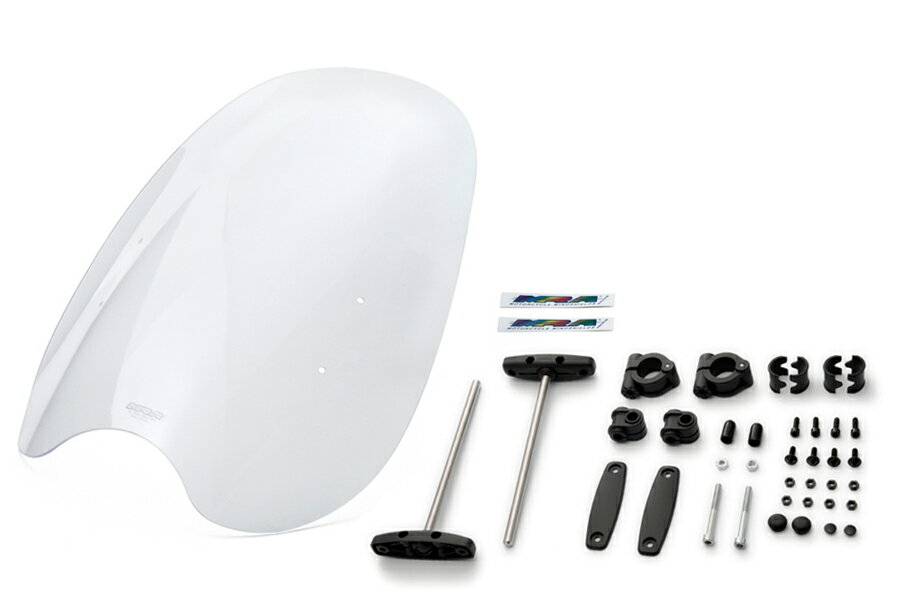 MRA/エムアールエー スクリーンセット カスタム クリア 汎用バーハンマウントキット付φ22.2/25.4 (品番..