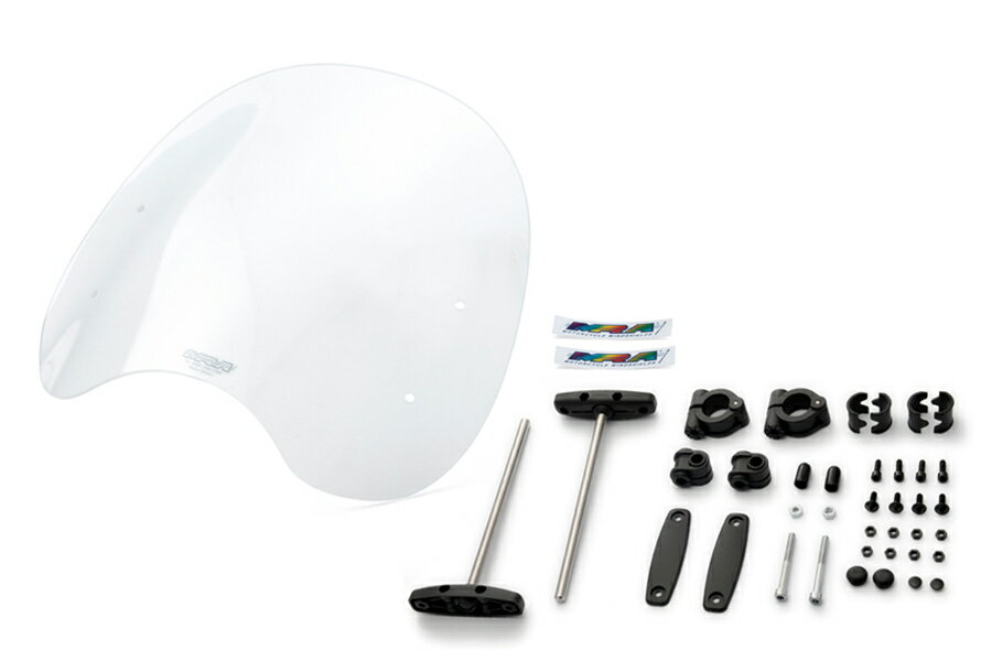 MRA/エムアールエー スクリーンセット ロードクラシック クリア 汎用バーハンマウントキット付φ22.2/25..