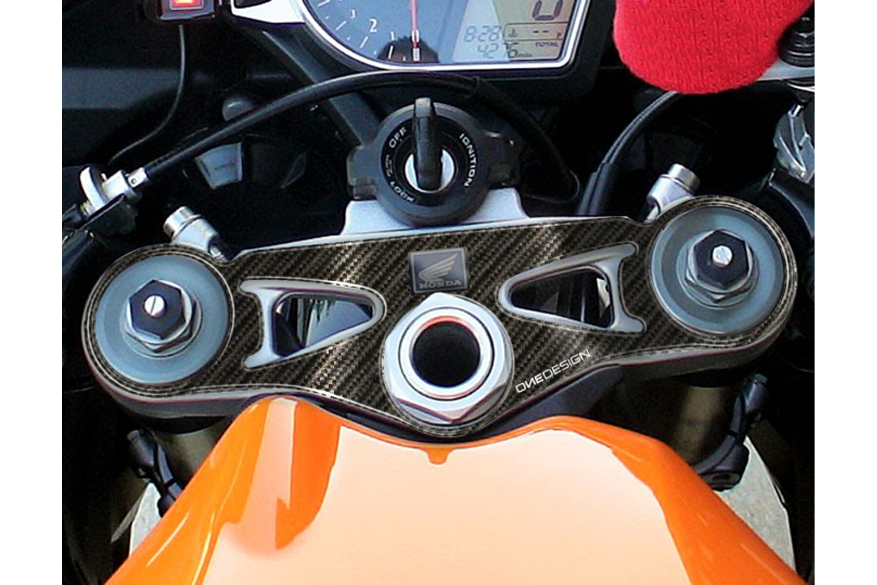 ONEDESIGN(PRINT) トップブリッジステッカー カーボン柄 CBR1000RR 08-16 (品番 PP...