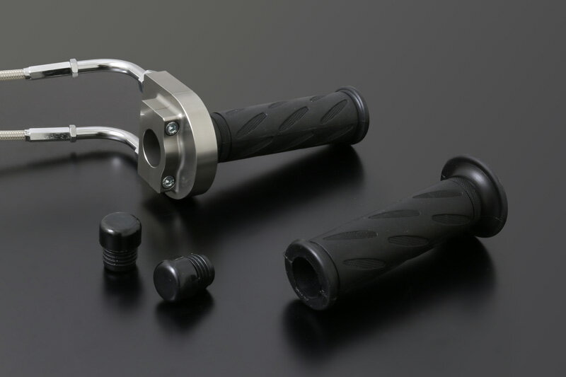 【PMC.Inc】 ハイスロットルキット TYPE-1 ガンメタ φ36 ステンメッシュワイヤー付き 100cm