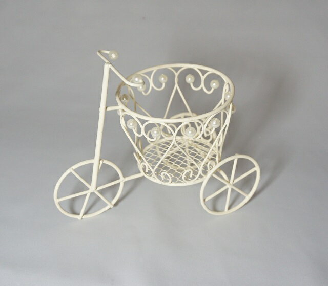 ワイヤー三輪車プランタービーズ付き　533-009　花器