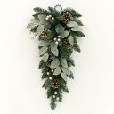 ミックスティアドロップ 造花 クリスマスリース 縦型 22221