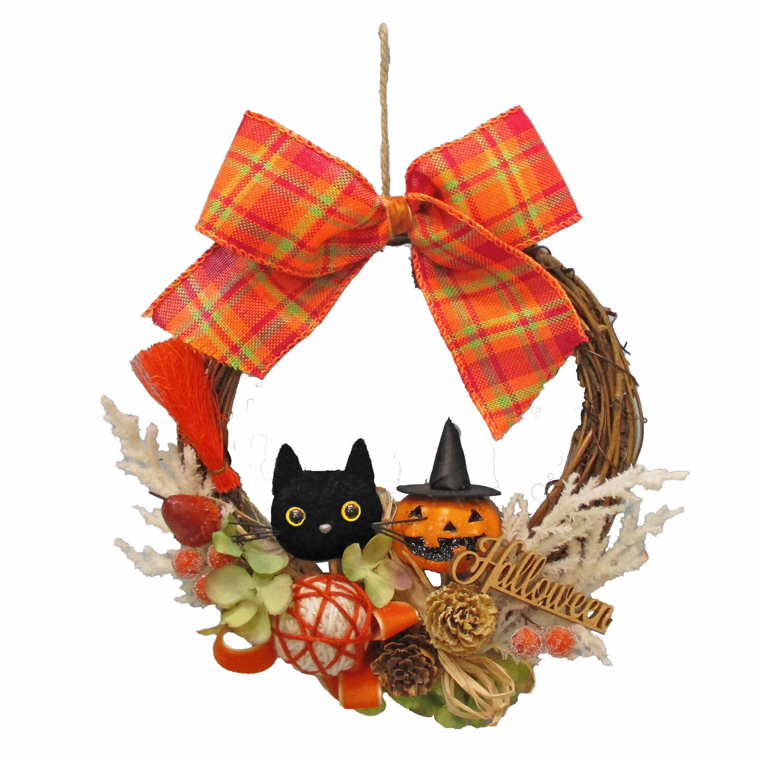 ハロウィンリース　（6281）　20cm　☆秋のディスプレーに！ 造花 ハロウィンのサムネイル