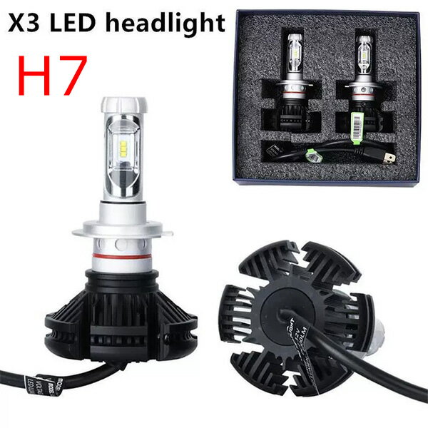 樂天商城 - 両面発光 ZESチップ採用搭載 H7 LEDヘッドライト一体型 6000m/25W 雨・霧・悪天候対応 1年保証