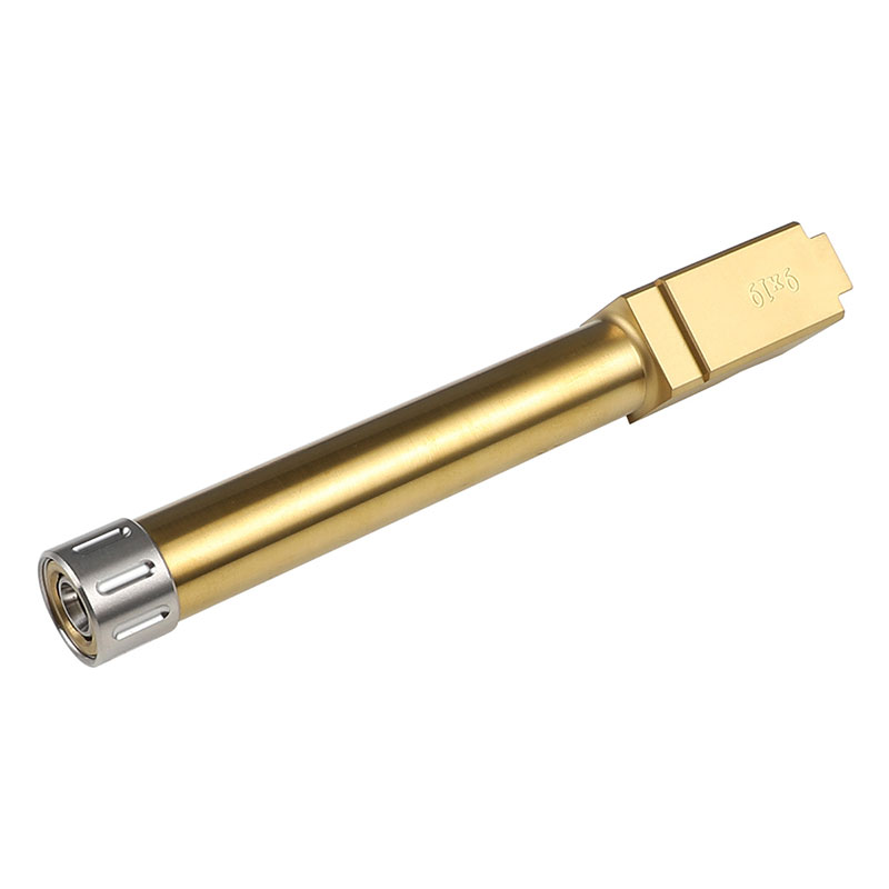 楽天H．T．G．楽天市場店Guns Modify KKM Precisionスタイル ステンレス アウターバレル Nitride Gold （14mm逆ネジ/東京マルイG17対応）