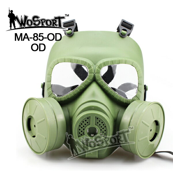 WoSporT M04ガスマスクタイプ 電動ツインファン付 フェイスマスク OD