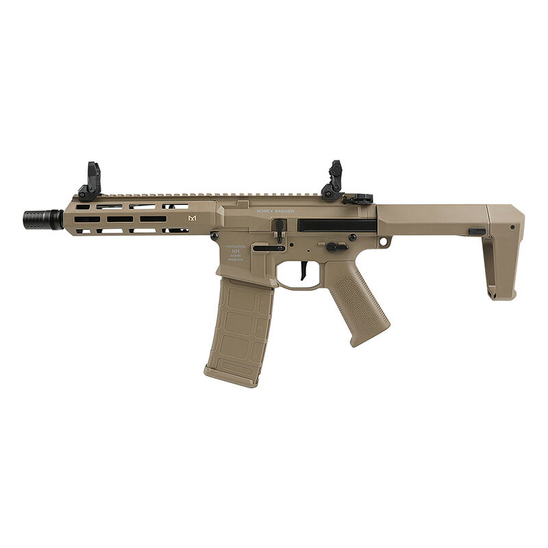 楽天H．T．G．楽天市場店DE Airsoft Honey Badger by Q SBR AEG （スポーツライン/Kestrel V2搭載/JP Ver.） Dark Earth ガンケース付 18歳以上