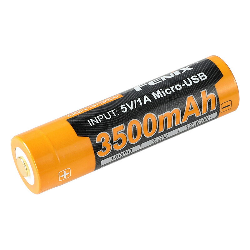 FENIX(フェニックス) ARB-L18-3500U 2600mAh/3.6V 充電式 18650 リチウムイオンバッテリー 1本 Micro-U..