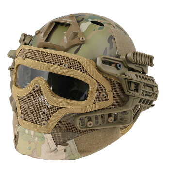 【ポイント10倍!4月21日8時59分まで】WoSporT タクティカルヘルメット メッシュマスク付 MC