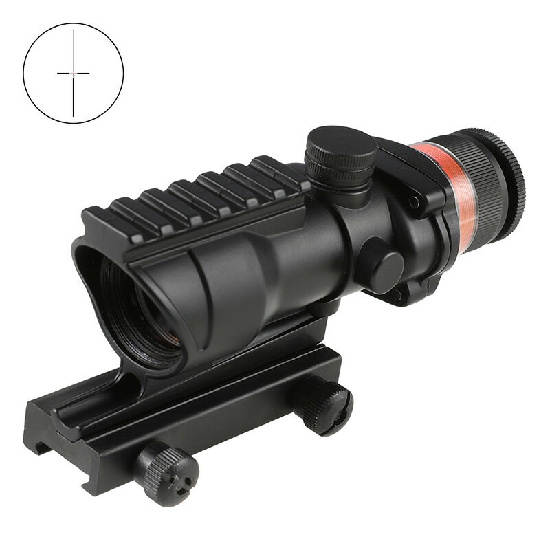 BIGDRAGON Trijicon ACOGスタイル 4X32 集光式レッドドットスコープ (トップレール搭載) ブラック BK Black 20mmレール 4倍固定