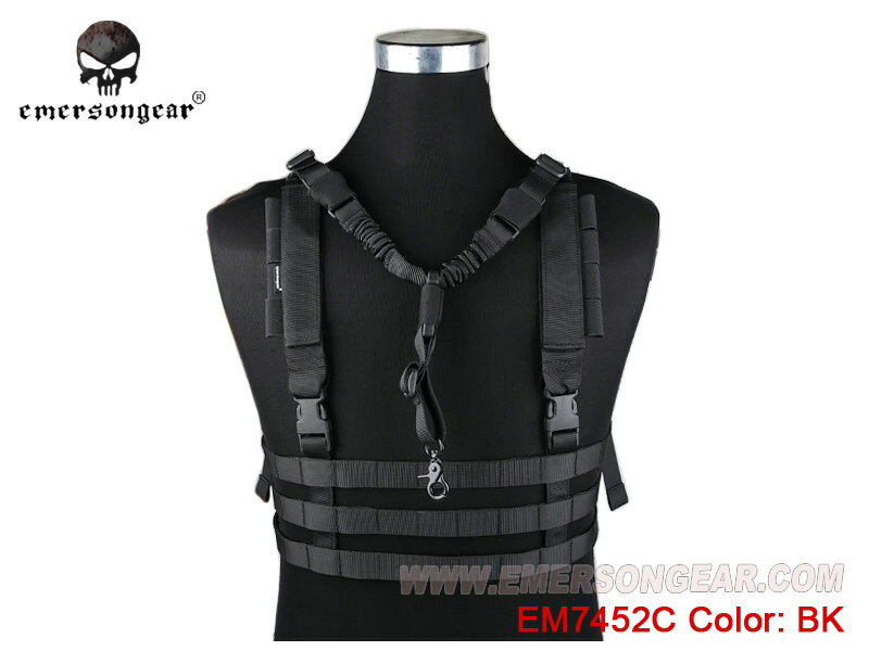 EMERSON MOLLEシステム ロープロファイルチェストリグ BK