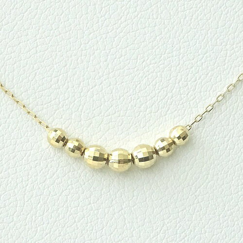 イエローゴールドチェーンネックレス・ミラーボールトップ【ギフトラッピング済み】【送料無料】【レディース,激安,特価,通販】