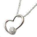 シルバー925変形オープンハートネックレスペンダントキュービックジルコニア9石入【ギフトラッピング済み】【レディース,激安,特価,通販】