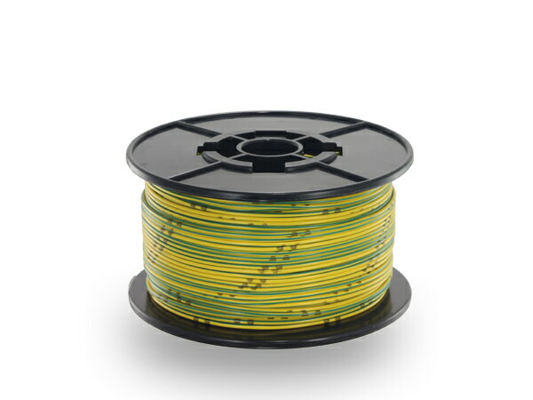 住友電装 AVSSB0.3f スプール100m巻き　黄色・緑ストライプ/AVSSB03f-100-YEGRE