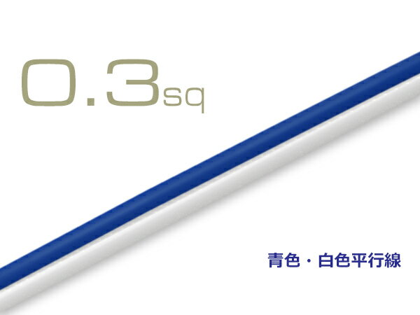0.3sq平行線-青・白(1m)/SQ03BLWH