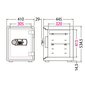 【金庫診断士のいる専門店】おしゃれな 耐火金庫 テンキー式 YES-031DRD【デザイン重視 レッド】小型 家庭用金庫