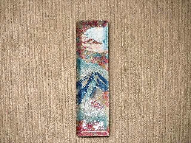 七宝焼　ペン皿　富士桜