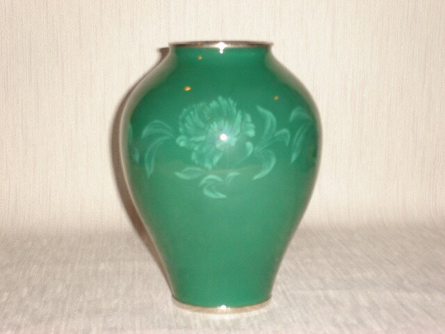 七宝焼　花瓶　7号ヒスイカトレア