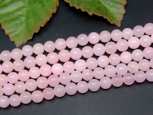 g3-4K　　今月20％OFF 薄ピンク翡翠 6mm ヒスイ ジェイド ジェード 1連39cm 通し針...