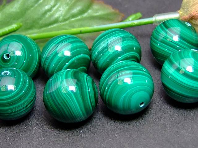 ≪g3-624H≫●16mm●マラカイト●孔雀石●送料無料有●楽天最安値に挑戦●1粒売り●5A●ロシア産●天然石●パワーストーン●