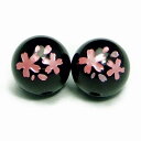 ≪g3-2414E≫●12mm●桜彫り●ピンク箔●オニキス●1粒売り●送料無料有●楽天最安値に挑戦●ブラジル産●天然石●パワーストーン●