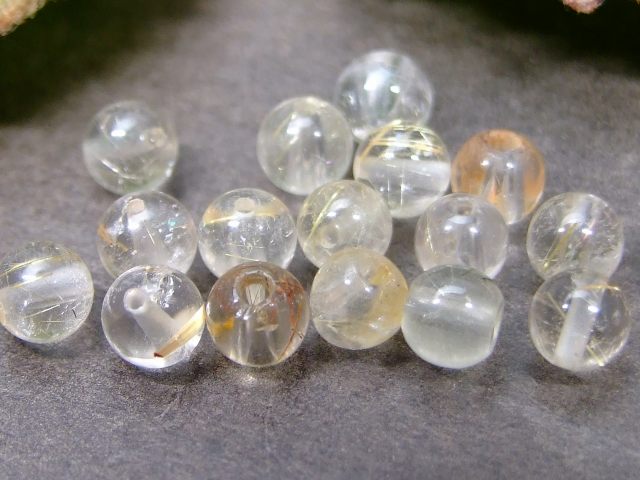 56748　　今月の半額 わけあり タイチンルチルクォーツ 4mm 4粒セット 針水晶 送料無料有 ブラジル産 天然石 パワーストーン