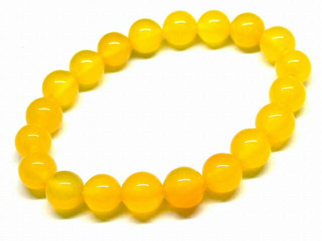 ≪b3-43988D≫●10mm●AAイエローカルセドニー●ブレス●内径調整可能●送料無料有●楽天最安値に挑戦●ブラジル産●天然石●パワーストーン