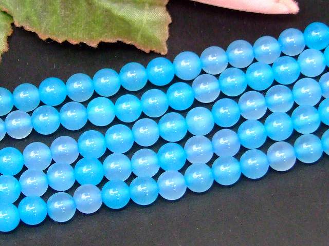 ≪g3-521A≫●6mm●AAA●ブルーカルセドニー アゲート●送料無料有●1連37cm 通し針、解説...