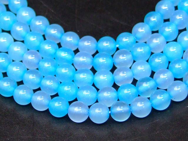 ≪g3-521A≫●6mm●AAA●ブルーカルセドニー アゲート●送料無料有●1連37cm 通し針、解説...